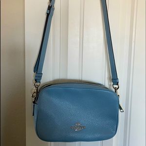 Coach, blue leather crossbody ladies handbag